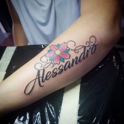 flower with lettering