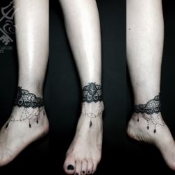 anklet lace tatoo, cavigliera pizzo