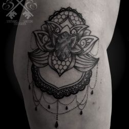 lace decor mandala, decorazione con pizzo e mandala
