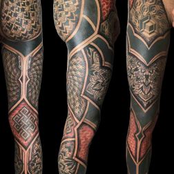 Tatuaggio Gamba geometric dotwork-1