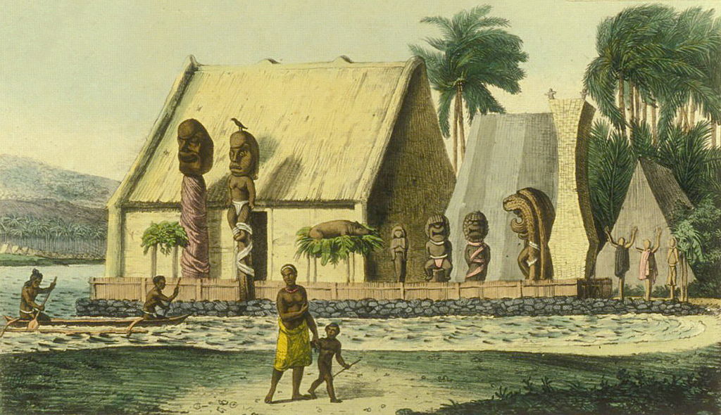 Jean Pierre Norblin de La Gourdaine after Louis Choris Temple du Roi dans la baie Tiritatéa c. 1816 published 1822