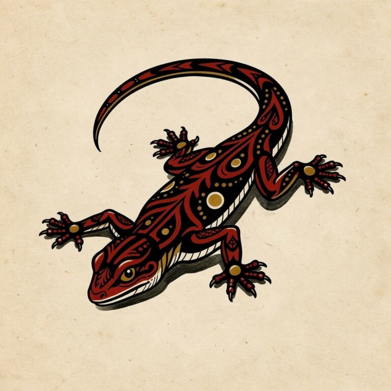 Tatuaggio Lucertola (Moko)