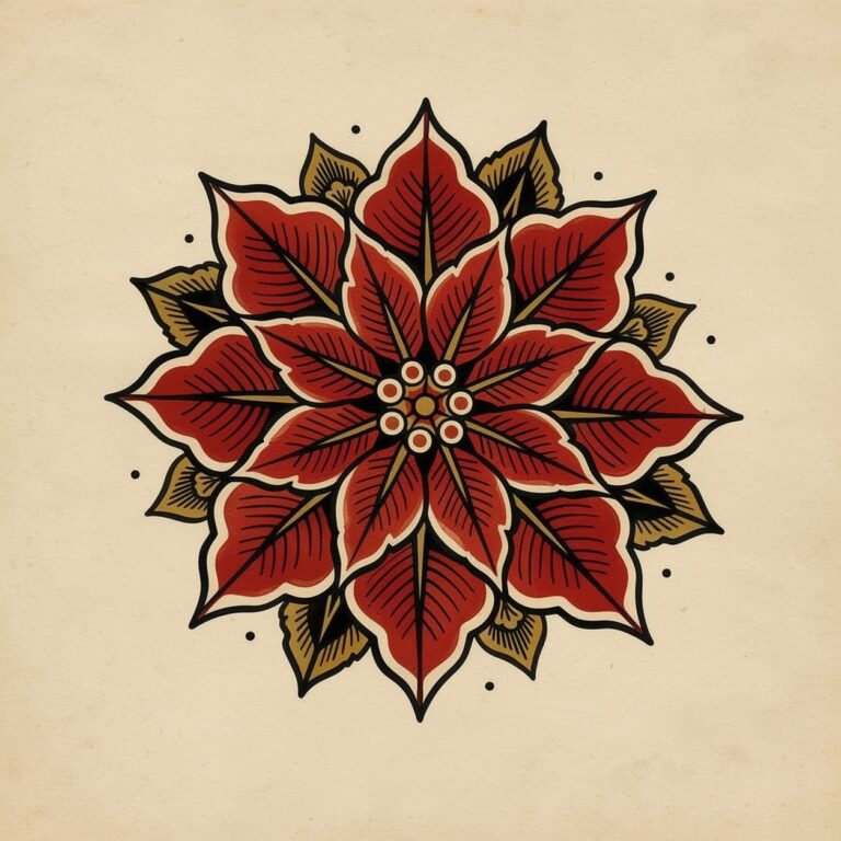 Tatuaggio Poinsettia – Stella di Natale