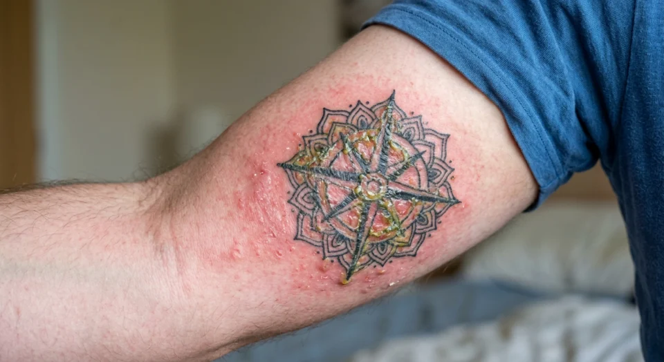 tatuaggio infetto